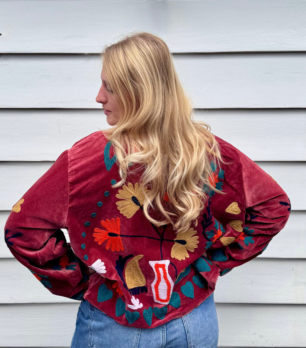 Velvet jasje Daisy - rood